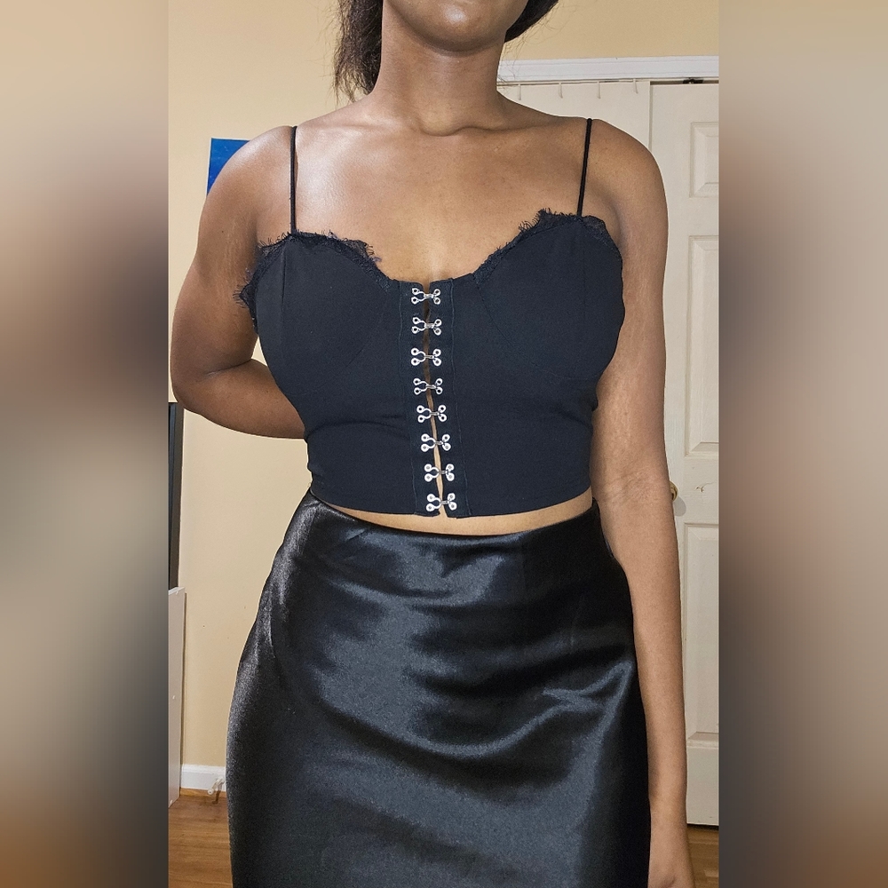 Black Midi Skirt (Free Cami Top Included)